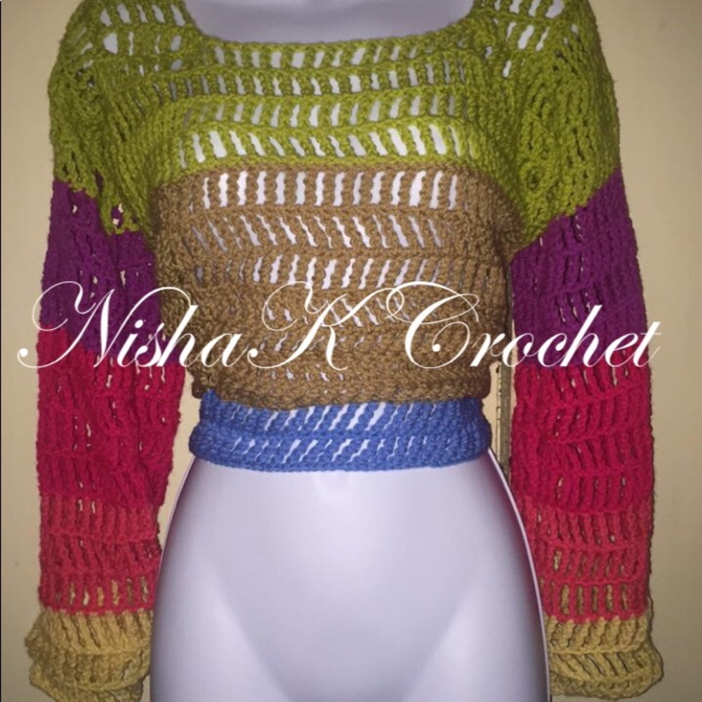 Colorblock Cropped Sweater